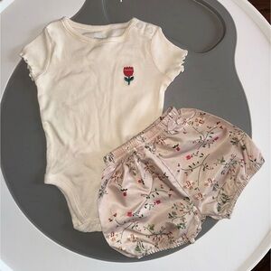 Garanimals Cream and Pink Floral Baby Set